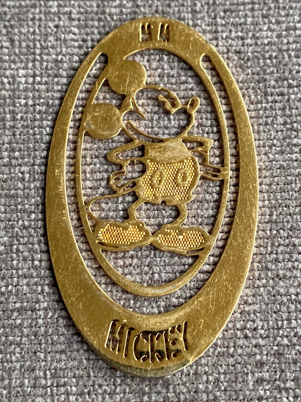 Vintage Disney Mickey Oval Cutout Book Mark